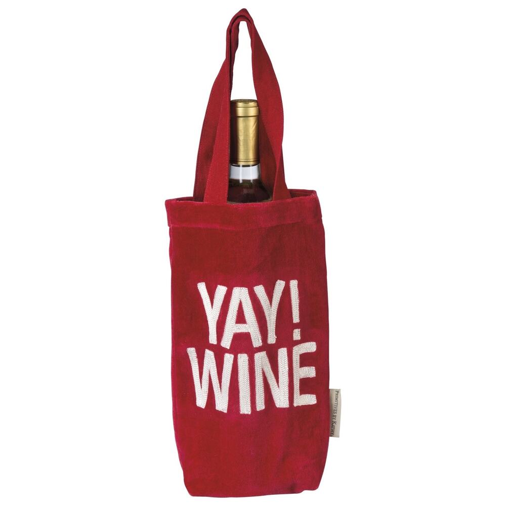 NWT Primitives by Kathy Yay! Wine Spirit Gift Bag